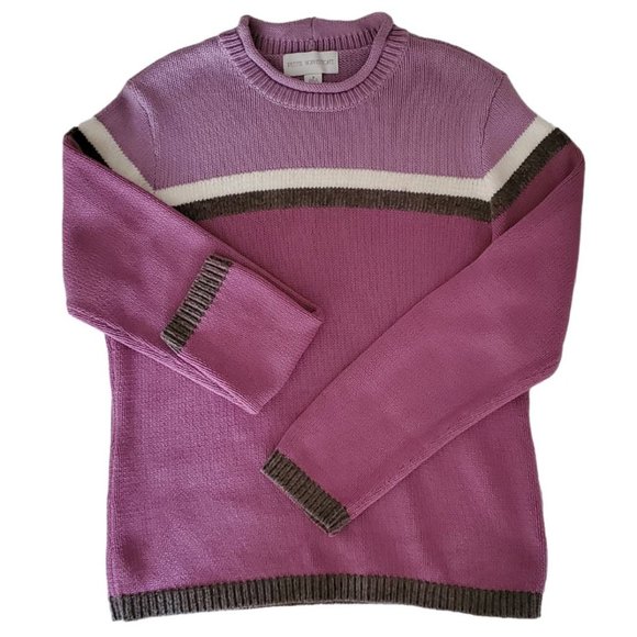 Petite Sophisticate LS Crew Neck Sweater | EUC | MP | Rose Lavender Gray Cream - Picture 10 of 16